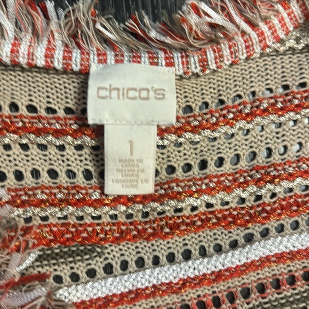 🍍CHICO FRAYED SWEATER🍍SIZE 1🍍I-1 - Picture 2 of 3